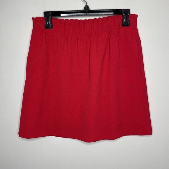 J CREW Skirt Womens 6 Red Sidewalk Pull-On Skirt Stretch Pockets J4492 - Picture 1 of 9